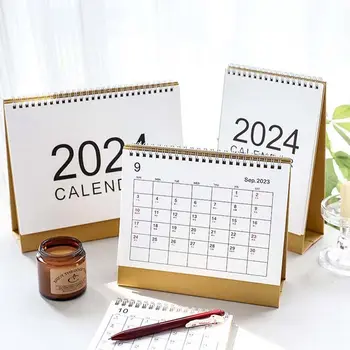 Coil Постоянен календар Календар на бюрото Дневен плановик Офис училищни пособия 2024 Календар Простота Организатор на дневния ред