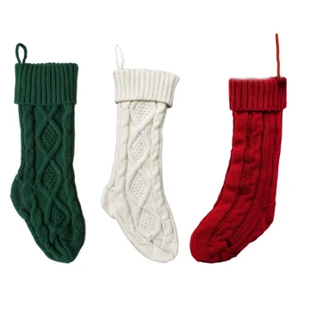 Персонализиран плетен чорап празнична украса за празнично парти плетен орнамент