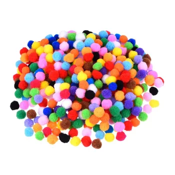 1200pcs 10mm Pom Poms Multicolor и занаяти Pom Poms топки за DIY творчески занаяти (смесен цвят)