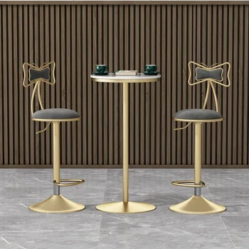 Nordic луксозен бар стол въртящ се стол за хранене кухня регулируема височина златен крак бар стол хол дома градина бар мебели