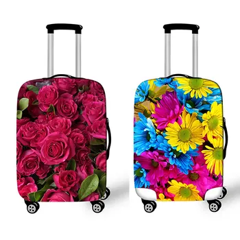 3D роза цвете модел багаж покритие модерен цветен пътуване куфар против прах капак куфар за 18 ~ 32 инча багаж Protctive