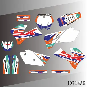 Пълна графика Стикери стикери Мотоциклет фон Име на потребителски номер за KTM SX SXF 125 250 450 525 2005 2006