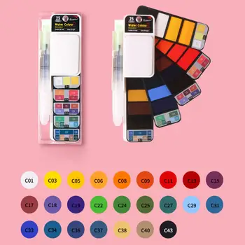 Travel Paint Kit Преносим комплект акварелни бои с богато пигментирана палитра Лек комплект за пътуване за начинаещи