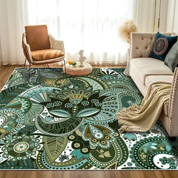 Хол декор килим поп илюстрация луксозен килим дома машинно пране сгъваеми килими Югоизточна Азия спалня нощно шкафче 러그