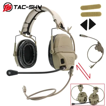 TAC-SKY AMP Тактически слушалки Comm шумопотискащи слушалки за стрелба с ARC каска железопътен адаптер RAC PTT военна версия