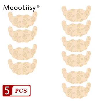 MeooLiisy 5-двойки жени дантела U форма самозалепващи гърдата стикери невидими зърната капак подложки за еднократна употреба силиконов стик на сутиен