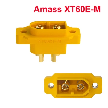 Amass XT60E-M XT60E1-M мъжки щепсел Lipo батерия монтиране конектор месинг позлатени за RC модели Multicopter