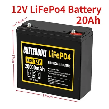 нов 12V 20Ah LiFePo4 батерия литиево-железен фосфат 12V 24V LiFePo4 акумулаторна батерия за детски скутери лодка мотор без данък