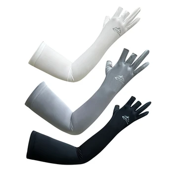 Мъжки риболов слънцезащитни ръкави ръкави лято лед коприна еластични UV защита ръкави ръкавици открит колоездене ръкави