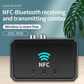 Безжичен Bluetooth-съвместим 5.0 приемник адаптер NFC 3.5mm RCA аудио музика AUX Dongle стерео рецептор за усилвател високоговорител w2