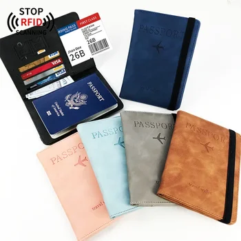 Simple Anti Rfid Passport Cover Holder Multi-card Slot Sim Id Credit Card Case Multi-Function Money Organizer Travel Accessories