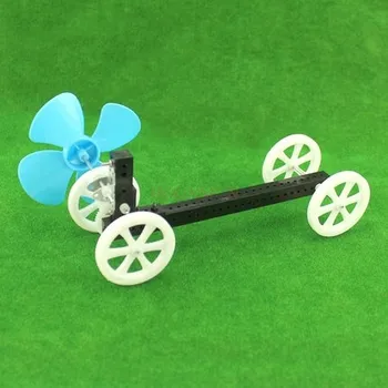 физическо експериментално оборудване Странична вятърна количка DIY вятър експеримент модел играчка студент вятърна количка вятърна енергия малко производство