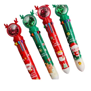 1pc Подаръци Начално училище Весела Коледа Коледа момче десет цвят писалка Дядо Коледа канцеларски Коледа химикалка