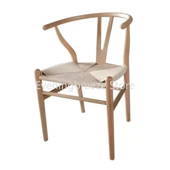 Дървен стол за хранене Hans Wishbone Lounge Луксозен стол за хранене Фотьойл Класически дизайн Италиански събития Шезлонг Мебели за стая Longue