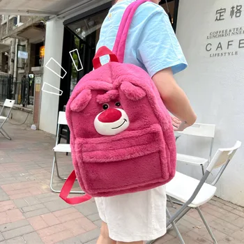 Cartoon раница за момичета Kid Shoolbag голям капацитет сладък плюшени двойни чанти за рамо Студент Kawaii жени пазарска чанта