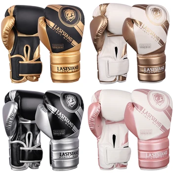 8 10 12 14oz Muay Thai боксови ръкавици за мъже жени PU кожа обучение ръкавица за борба с кикбокс смесени бойни изкуства