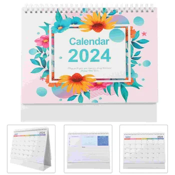 Office декор таблица календар 2024 бюро стоящи флип празен декоративна хартия обратно броене