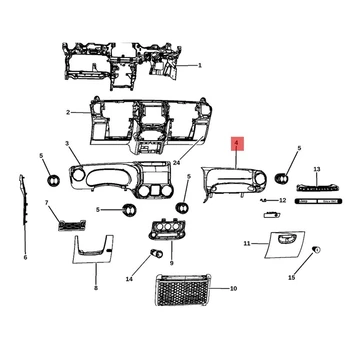 5QZ89 DX9AB дясна врата пътнически табло панел тапицерия капак за Jeep Wrangler JK 2015-2018 инструментални капачки 5QZ89DX9AA