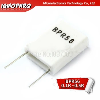 10pcs BPR56 5W 0.1 0.15 0.22 0.25 0.33 0.5 ohm Неиндуктивен керамичен циментов резистор 0.1R 0.15R 0.22R 0.25R 0.33R 0.5R