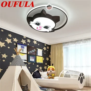 OUFULA Детска таванна лампа катерица модерна мода, подходяща за детска стая спалня детска градина