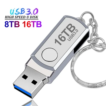 USB 3.0 Pendrive 16TB 8TB 4TB Метален високоскоростен флаш писалка Преносим водоустойчив U диск стик Мини SSD Memoria писалка USB