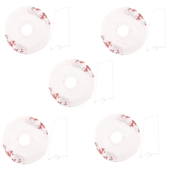 12-инчов черешов цвят японски / китайски хартиени фенери (комплект от 5, червена сакура)