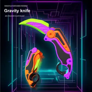 Сгъваем нож за пеперуда Играчки 3D гравитация бързо натискане стрес облекчение нокът гравитацията морков нож Fidget играчки за деца възрастни