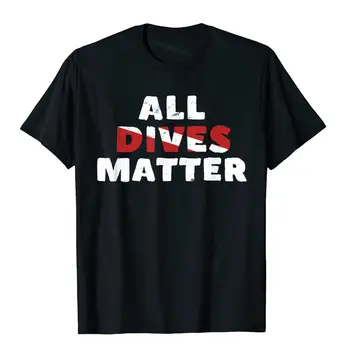 Scuba Diving T Shirt All Dives Matter Funny Diver Flag Shirt Crazy Top T-Shirts Retro Tops Tees Cotton Boy Fitness