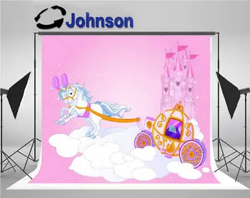 Princess Carriage Castle Fairy Tale Sky фотография фонове Компютърен печат деца деца снимка фон