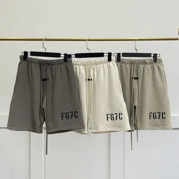 Големи шорти за мъже FG7C Flocking Streamer Essentials Ежедневни панталони Дамски шорти Мъжки баскетбол Спорт Улично облекло