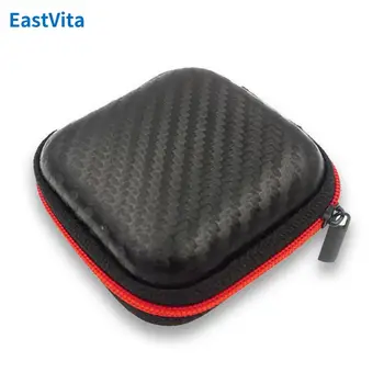 Portable мини цип площад твърд асеизмичен влагоустойчив слушалки чанта за съхранение кутия слушалки случай за SD TF карти