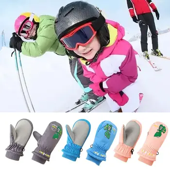 Деца Момчета Момичета Зимни Сладки Нехлъзгащи се Карикатура Спортни ръкавици Дебели топли детски ски ръкавици Водоустойчиви