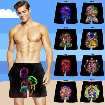 Мъжка мода гъби 3d печат хип-хоп плажни шорти летни мъжки ежедневни личности готини Balck шорти бански костюми деца