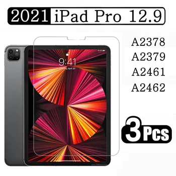 (3 опаковки)Закалено стъкло за Apple iPad Pro 12.9 2021 A2378 A2379 A2461 A2462 5-то поколение екран протектор таблет филм