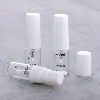 2ml преносима мини стъклена бутилка за парфюм за многократна употреба с градуирана спрей помпа Празни козметични контейнери Пулверизатор бутилка за пътуване
