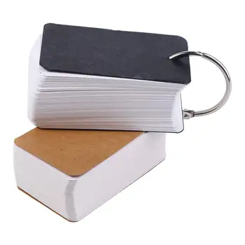 100 листа Loose Leaf Buckle Binder Бележки Флаш карти Memo подложки Portable DIY Blank Card Канцеларски бележки Notepad Word Study