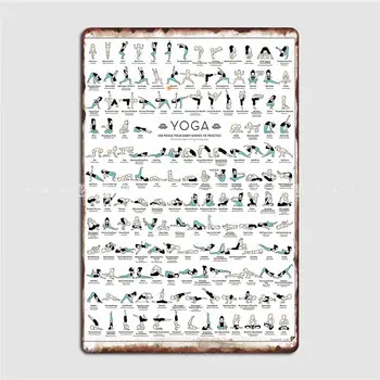 150 пози на йога плакат метална плоча стенопис живопис парти печат стена пещера калай знак плакат