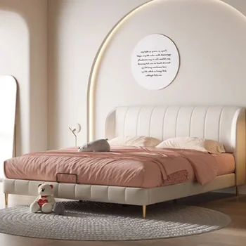  спалня спалня спалня модерен двойно легло сладък евтин салон за съхранение King двойно легло лукс евтини дърво Cama де Casal мебели за дома