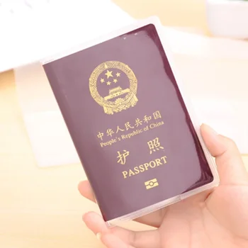 1pcs прозрачен паспорт покритие водоустойчив пътуване паспорт протектор портфейл PVC притежателите на лични карти карта случай кредитна карта чанта торбичка