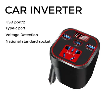 Автомобилен инвертор 12V 24V до 220V инвертор за кола LED дисплей 3 USB порта за лаптоп таблет камера цигара запалка мощност