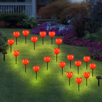Solar захранва декоративни любовни светлини LED любов сърцето атмосфера лампа IP65 водоустойчив за Свети Валентин градина вътрешен двор