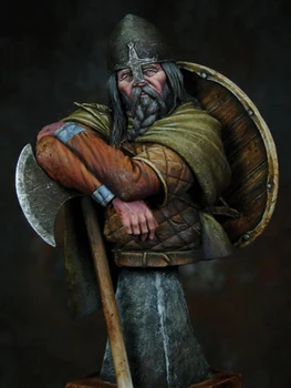 Unassambled 1/10 древен викингски човек бюст Смола фигура миниатюрни модели комплекти Небоядисани