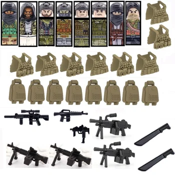 8PCS Специални сили войник тактически снайперист пистолет MOC SWAT екип град полиция военни оръжия фигури градивен блок тухла играчки