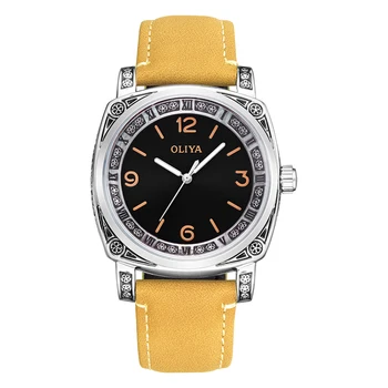 Млади зрели мъже прост часовник от неръждаема стомана автоматичен кварцов часовник перфектен минималистичен часовник