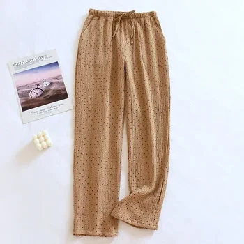 Пролет/лято Удобни жени 2023 Начало и японски големи свободни креп памук нови панталони тънки