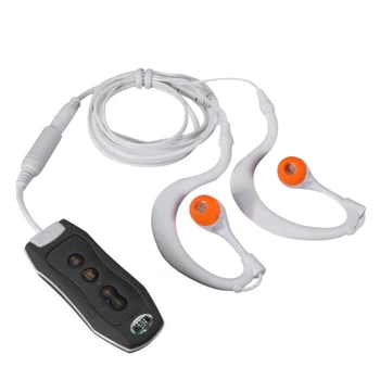 MP3 музикален плейър с Bluetooth и подводни слушалки за плувни обиколки Къс кабел за водни спортове 4GB-черен