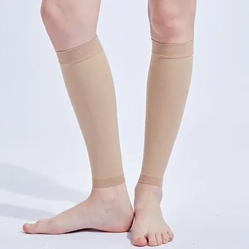 1pair Мъжки фитнес теле компресия ръкави Подкрепа на жените Безкракови чорапи Fit Shin шина Крак Облекчаване на болката Бягане