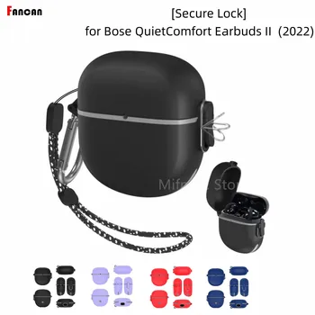 Ново с Lock PC Hard Full Body Shock Здрав защитен кожен капак за Bose QuietComfort Earbuds II 2022 Аксесоар за луксозно покритие