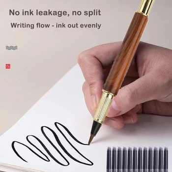 Висококачествена метална матирано писалка стил четка калиграфия писалка подпис бизнес офис училищни пособия писане нов