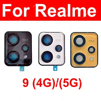 Стъклен капак на обектива на задната камера за Realme 9 4G 5G глобално стъкло на обектива на задната камера с части на държача на рамката